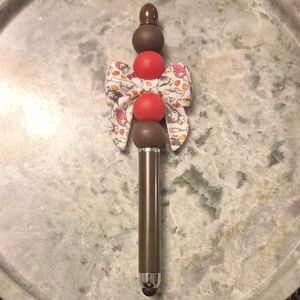 Cute Brown and Red Stylus Pen with Bow